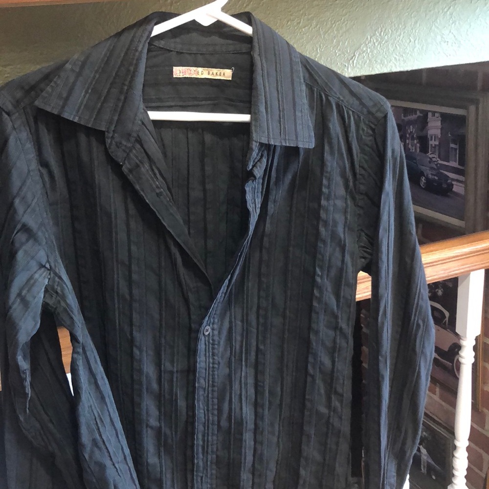 Nice looking crinkled cotton black shirt